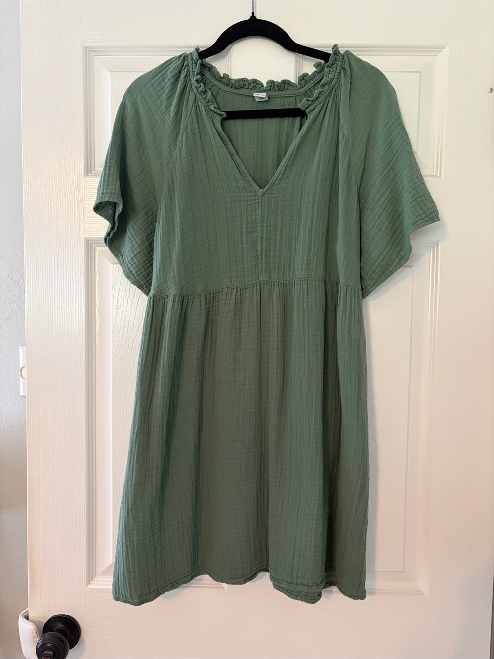 Women's Sage Green 100% cotton Short Sleeve Dress